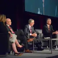 Morningstar did not hazard relying on youth for its Future of Financial Advice panel. [l-r.] Brian Leitner, Vincent Vincent Tiseo and Jim Crowley