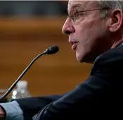 New York Fed president Bill Dudley speaks during a Senate subcommittee hearing. [Andrew Harrer/Bloomberg via Getty images]