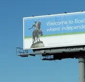 Fidelity will pelt arriving Schwab advisors with its own message at every turn in Boston. This one reads: Welcome to Boston, where independence began.